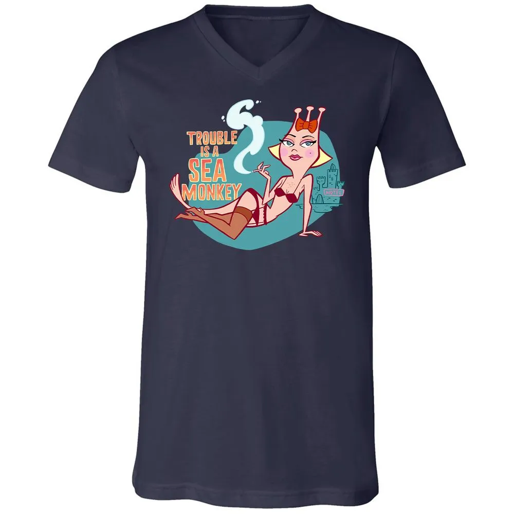 Unisex V-Neck T-Shirt - ZTNHL4H8 - Navy - 2