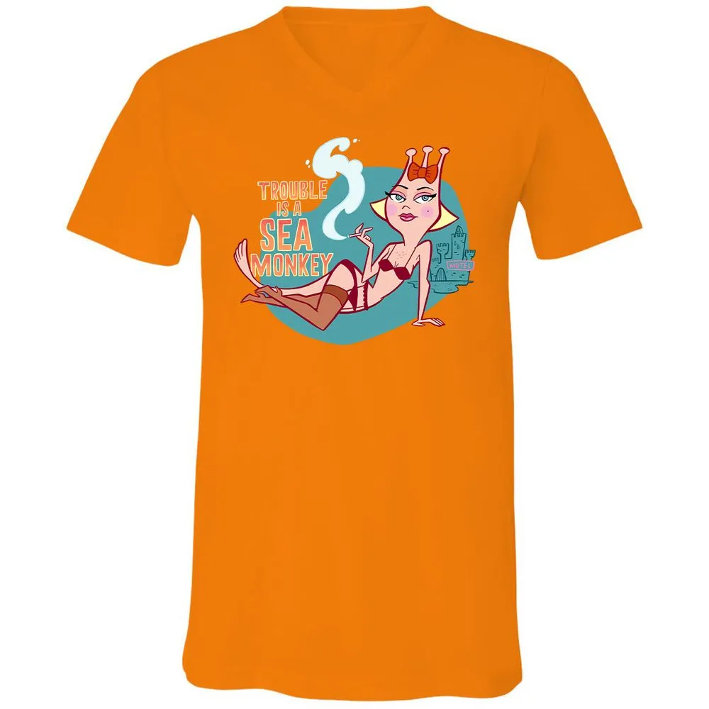 Unisex V-Neck T-Shirt - ZTNHL4H8 - Orange - 11