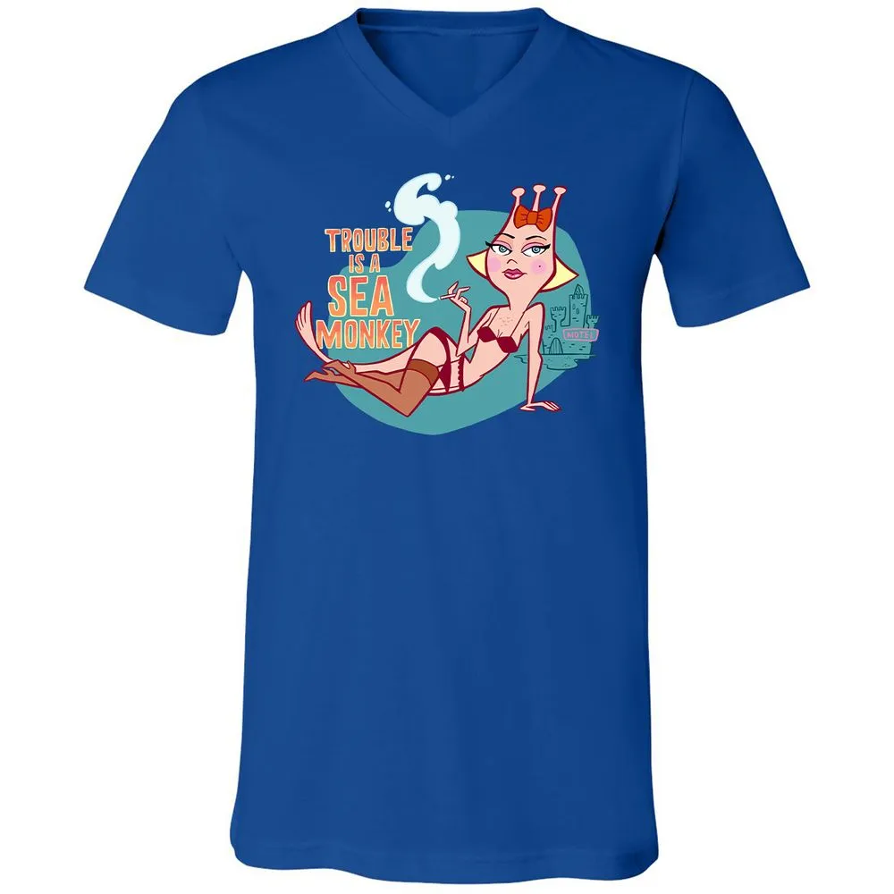 Unisex V-Neck T-Shirt - ZTNHL4H8 - True Royal - 4