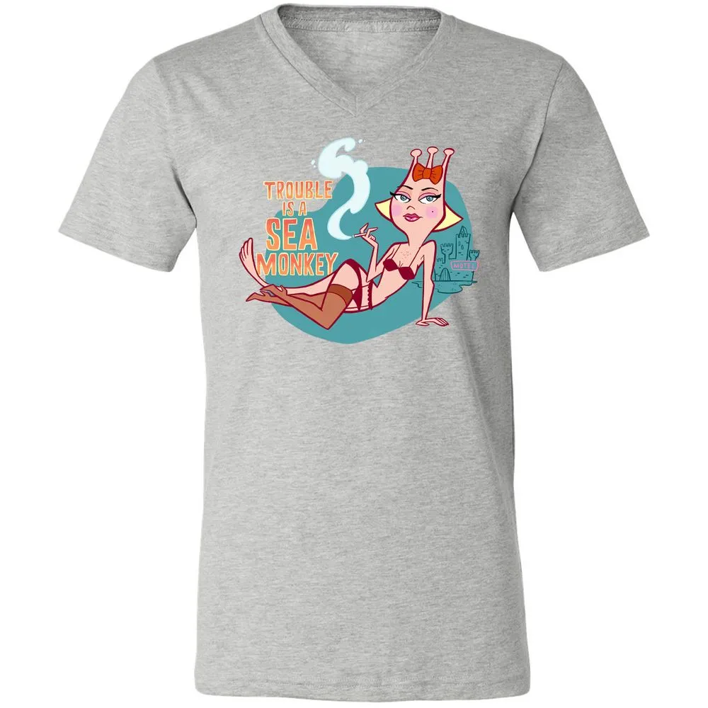 Unisex V-Neck T-Shirt - ZTNHL4H8 - Athletic Heather - 7