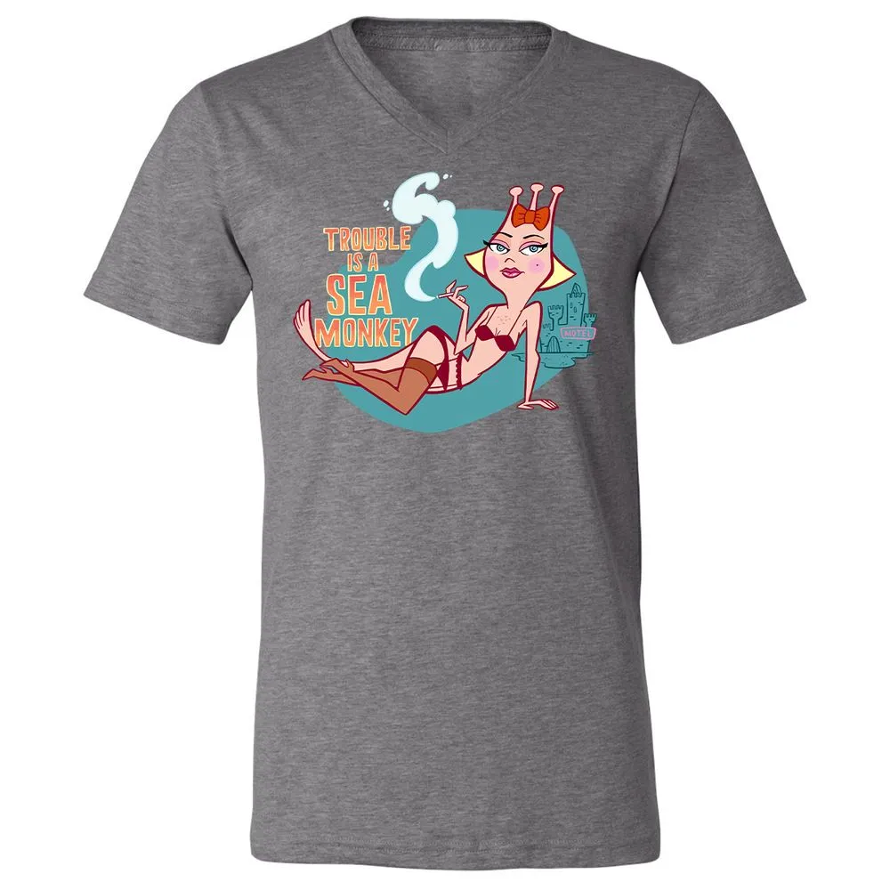 Unisex V-Neck T-Shirt - ZTNHL4H8 - Deep Heather - 13