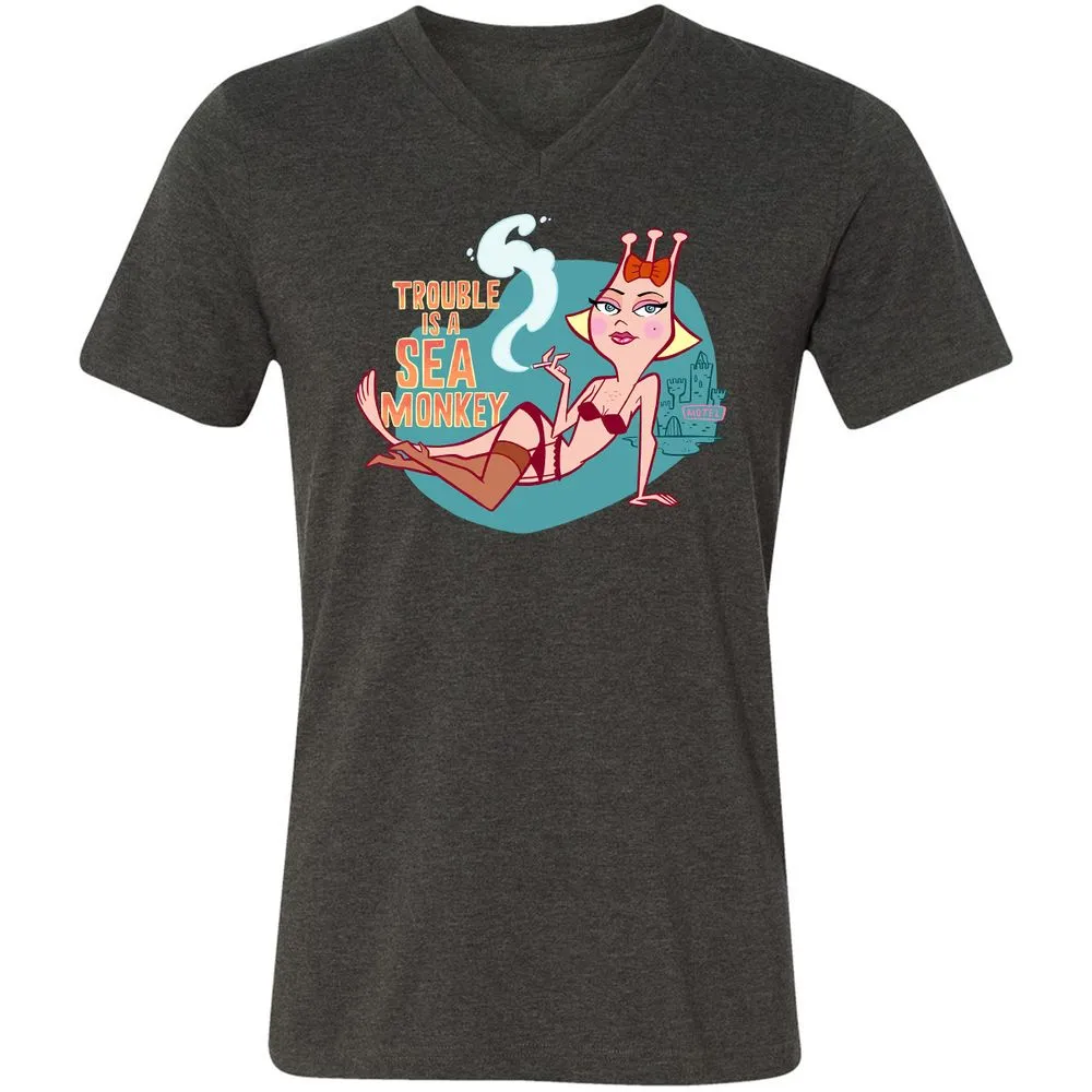 Unisex V-Neck T-Shirt - ZTNHL4H8 - Dark Grey Heather - 8