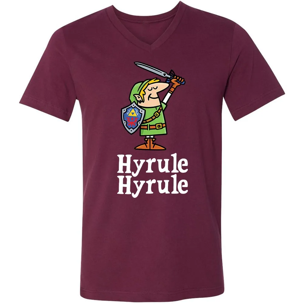 Unisex V-Neck T-Shirt - XAMQF8HW - Maroon - 6