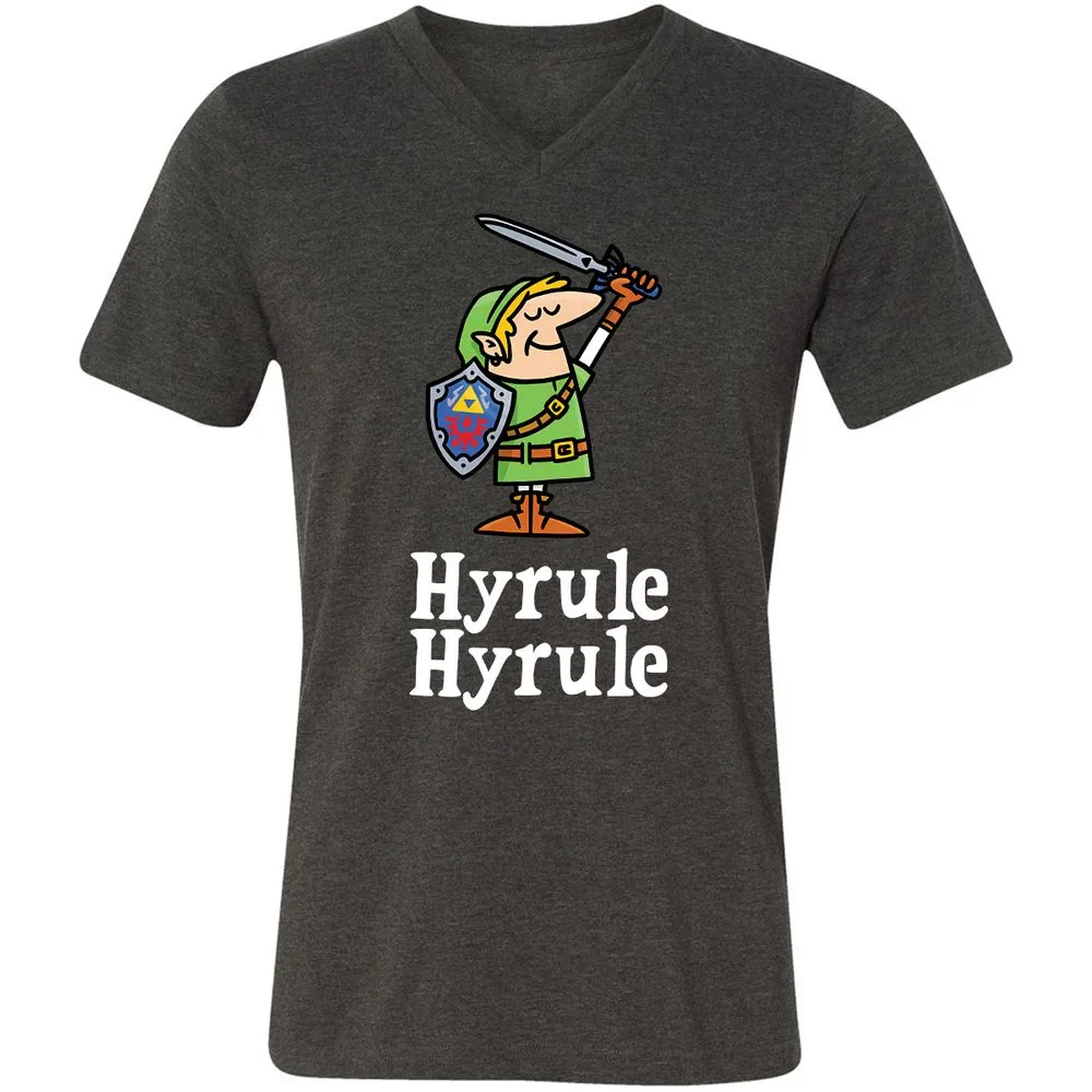 Unisex V-Neck T-Shirt - XAMQF8HW - Dark Grey Heather - 8