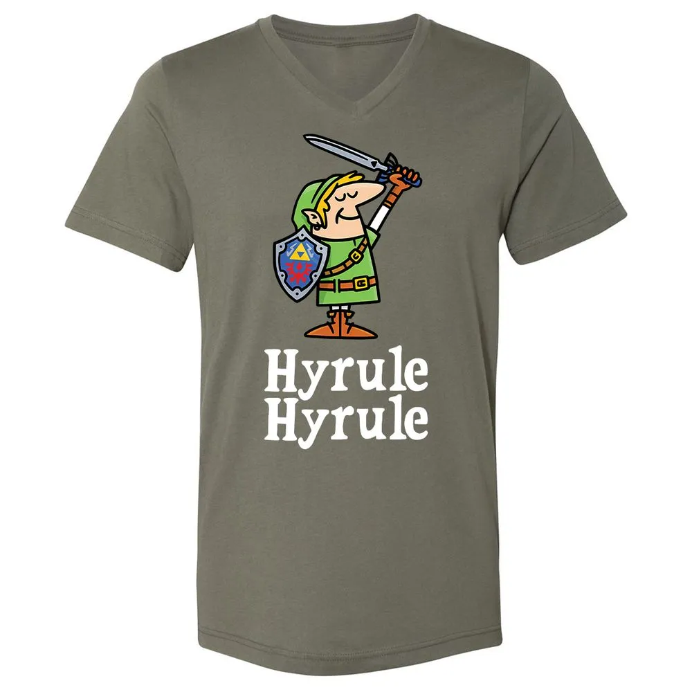 Unisex V-Neck T-Shirt - XAMQF8HW - Military Green - 10