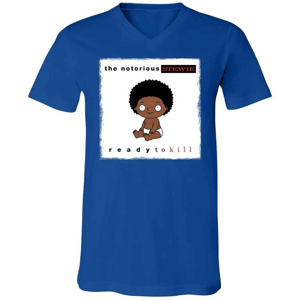 Unisex V-Neck T-Shirt - JR1WX8DD - True Royal - 4