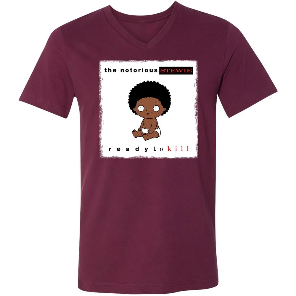 Unisex V-Neck T-Shirt - JR1WX8DD - Maroon - 6