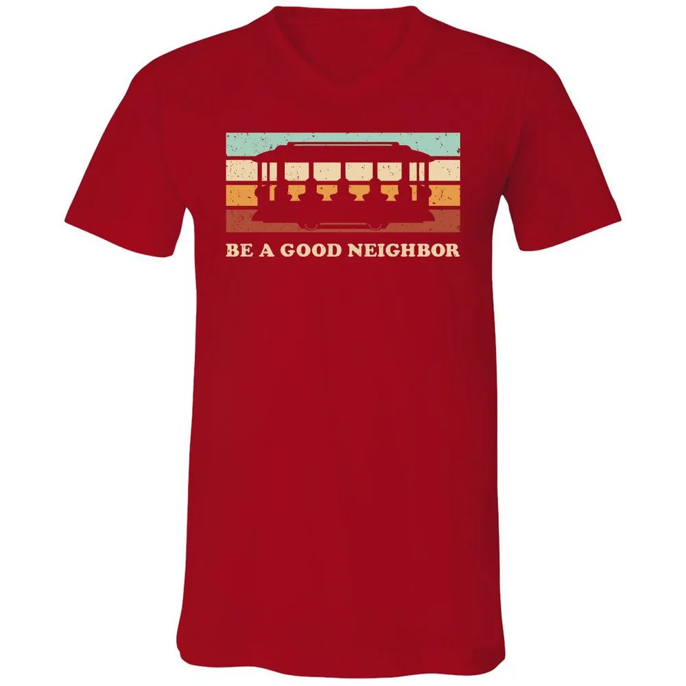 Unisex V-Neck T-Shirt - NYFNZ1QH - Red - 3