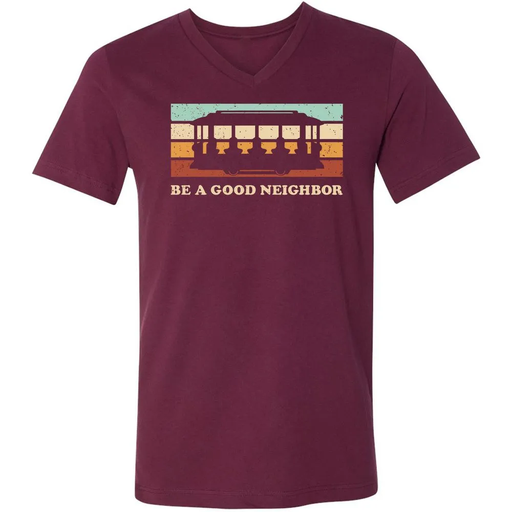 Unisex V-Neck T-Shirt - NYFNZ1QH - Maroon - 6