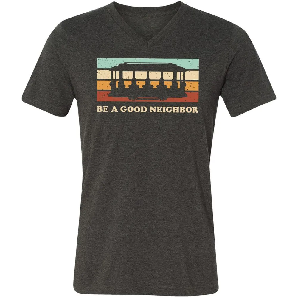 Unisex V-Neck T-Shirt - NYFNZ1QH - Dark Grey Heather - 8