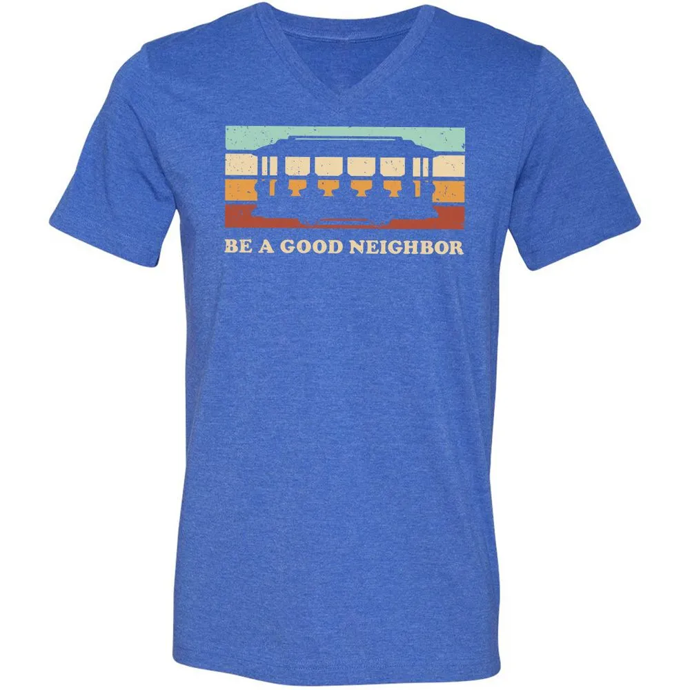 Unisex V-Neck T-Shirt - NYFNZ1QH - Heather True Royal - 14