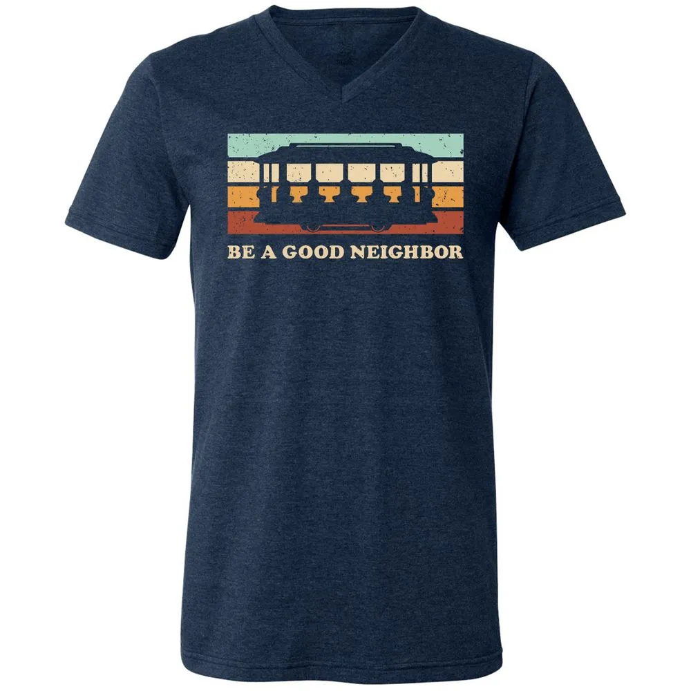 Unisex V-Neck T-Shirt - NYFNZ1QH - Heather Navy - 15