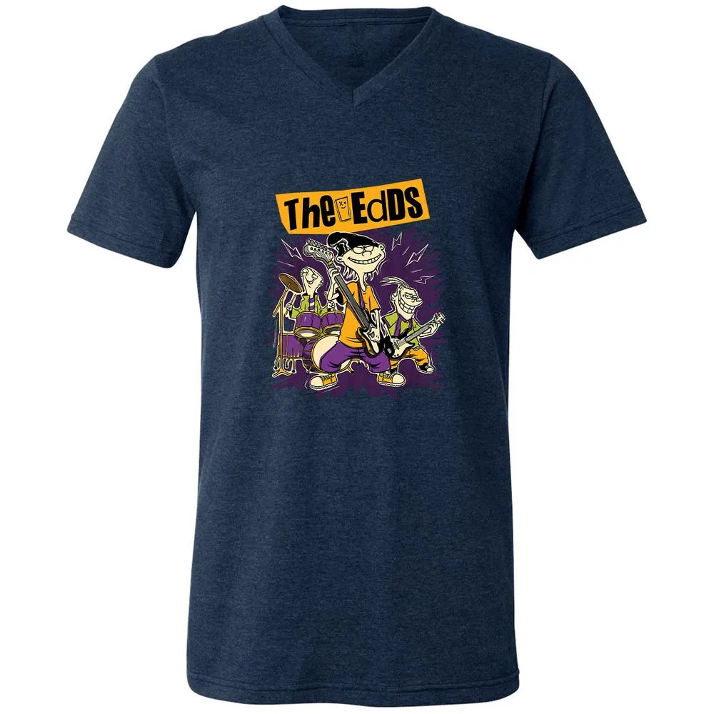 Unisex V-Neck T-Shirt - SL4ZFT9R - Heather Navy - 15