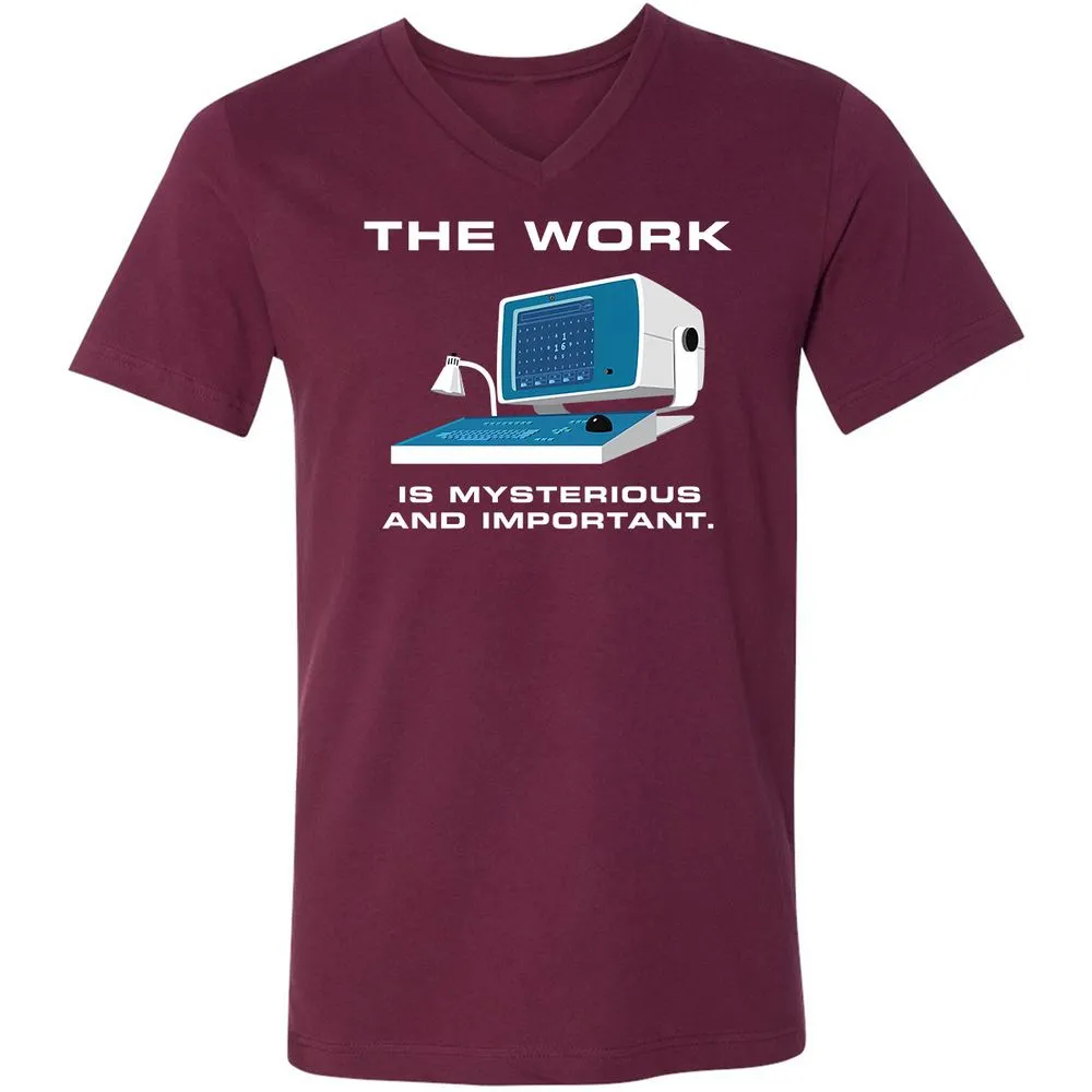 Unisex V-Neck T-Shirt - L5GJ1MAC - Maroon - 6