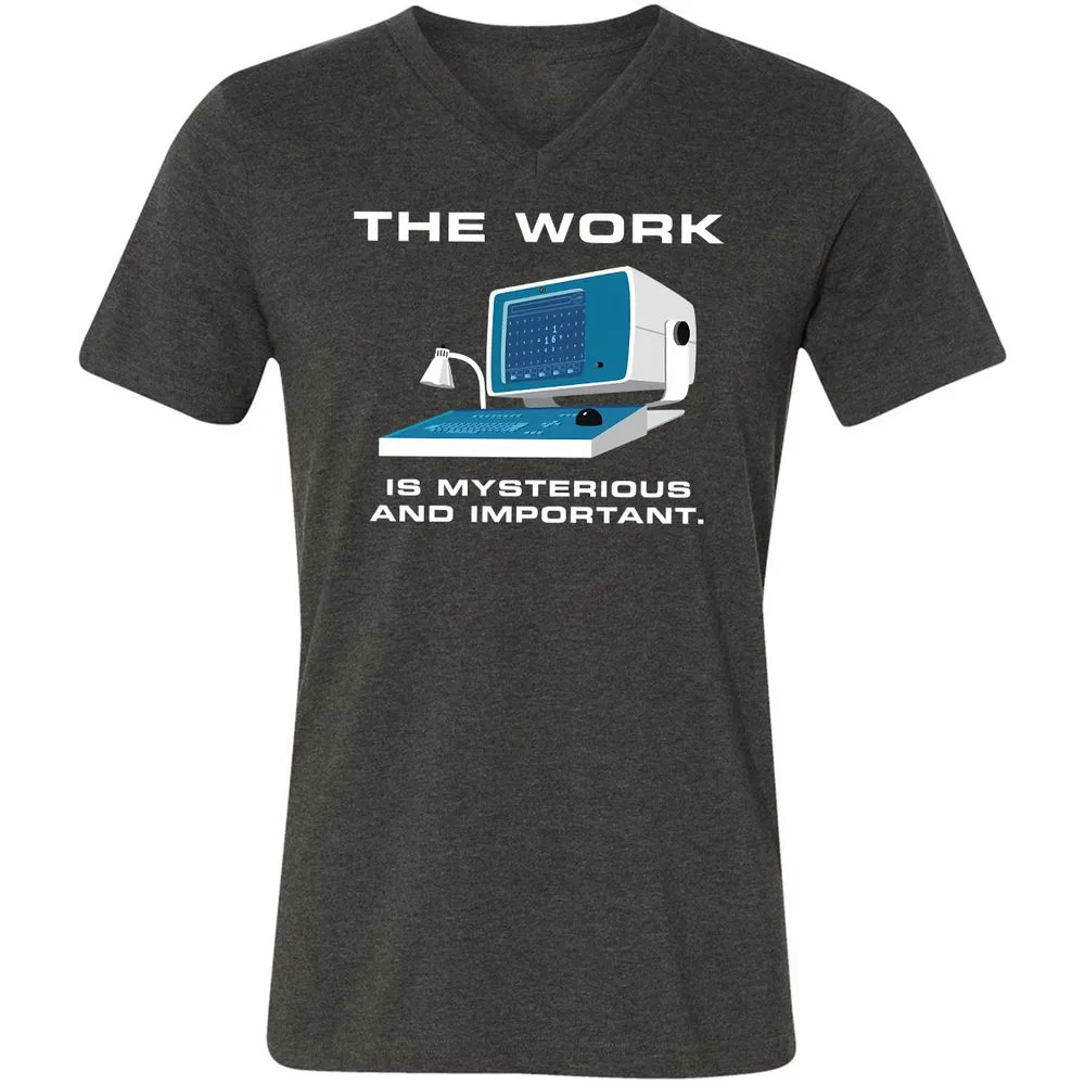Unisex V-Neck T-Shirt - L5GJ1MAC - Dark Grey Heather - 8
