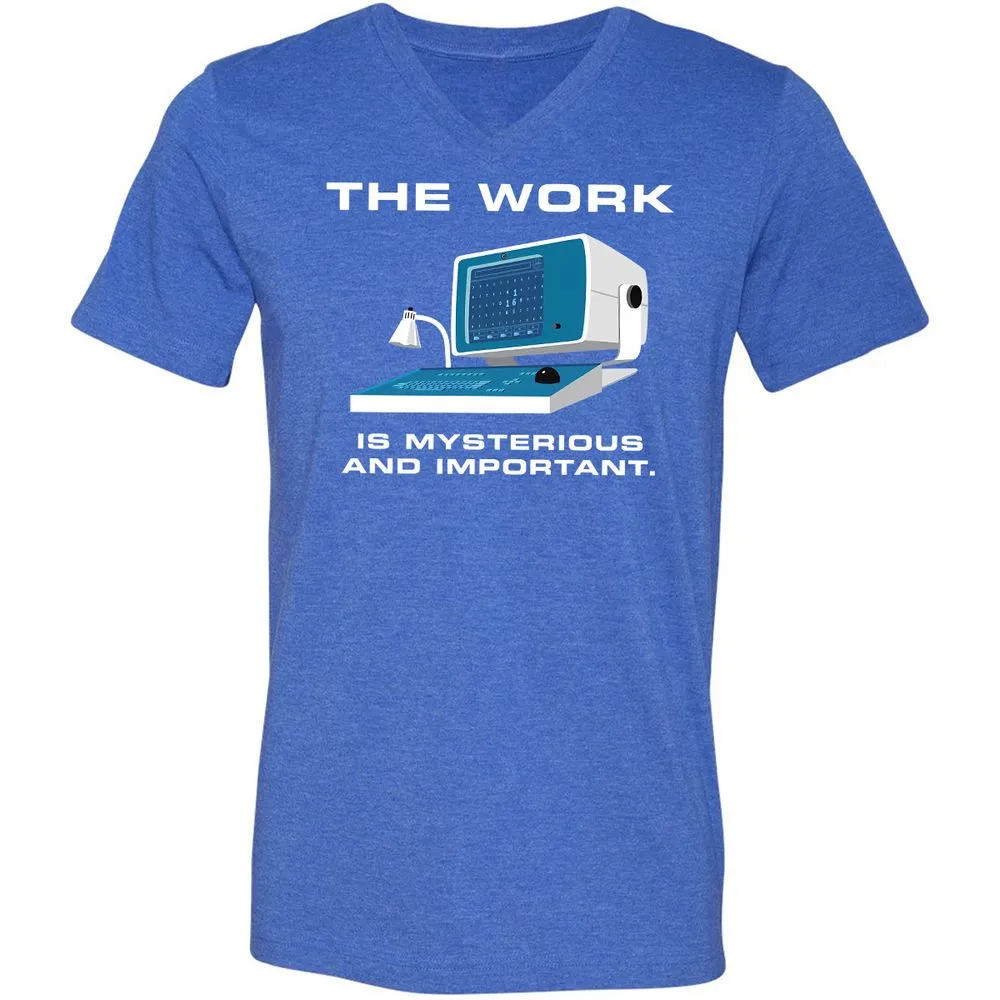 Unisex V-Neck T-Shirt - L5GJ1MAC - Heather True Royal - 14