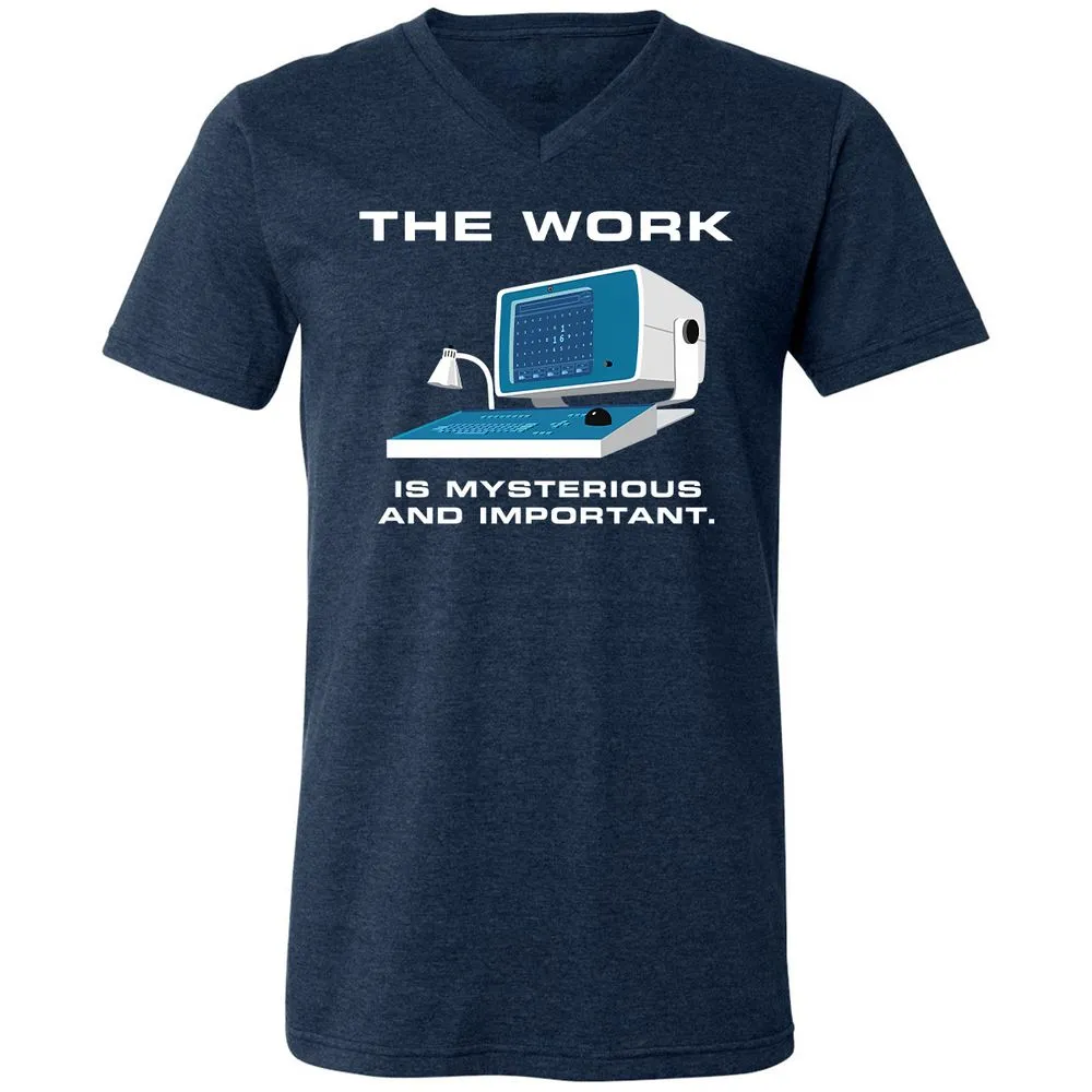 Unisex V-Neck T-Shirt - L5GJ1MAC - Heather Navy - 15