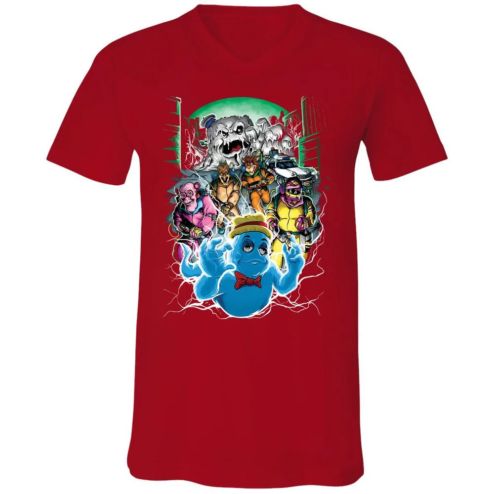 Unisex V-Neck T-Shirt - 5W6GQ8BN - Red - 3