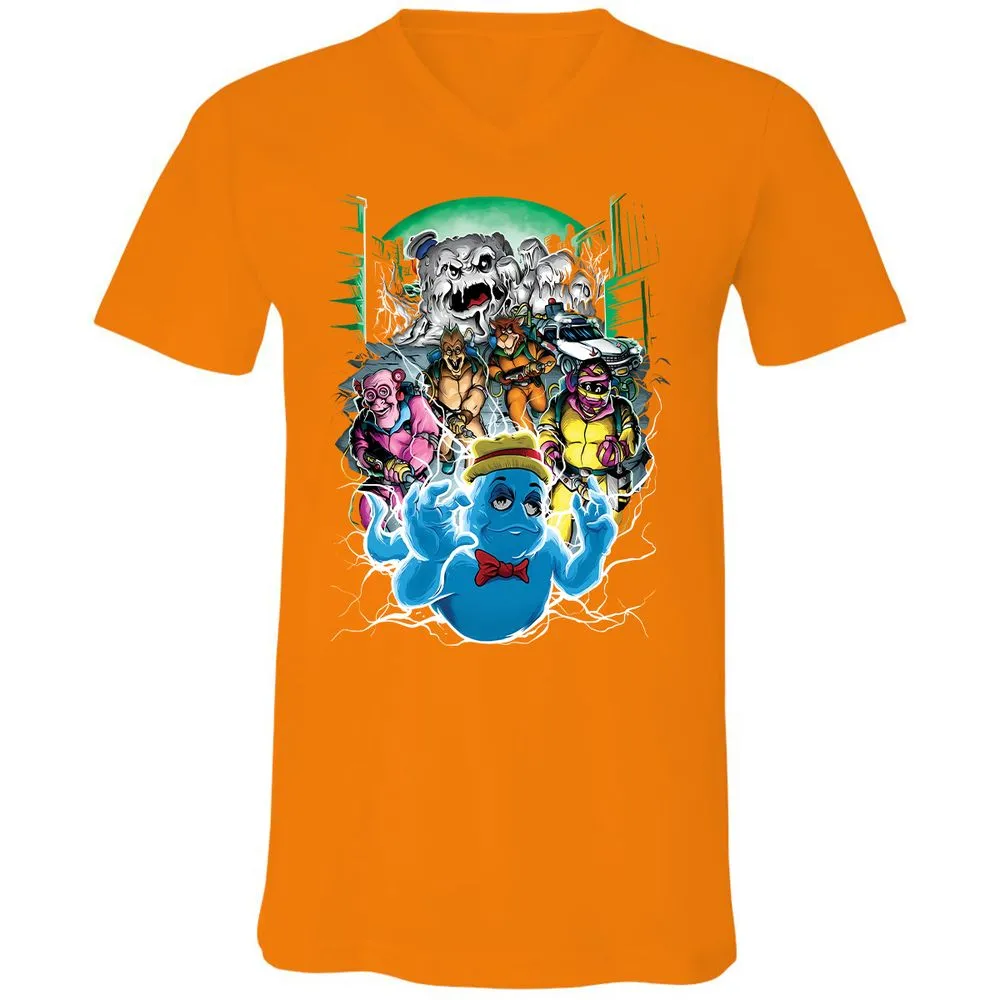 Unisex V-Neck T-Shirt - 5W6GQ8BN - Orange - 11
