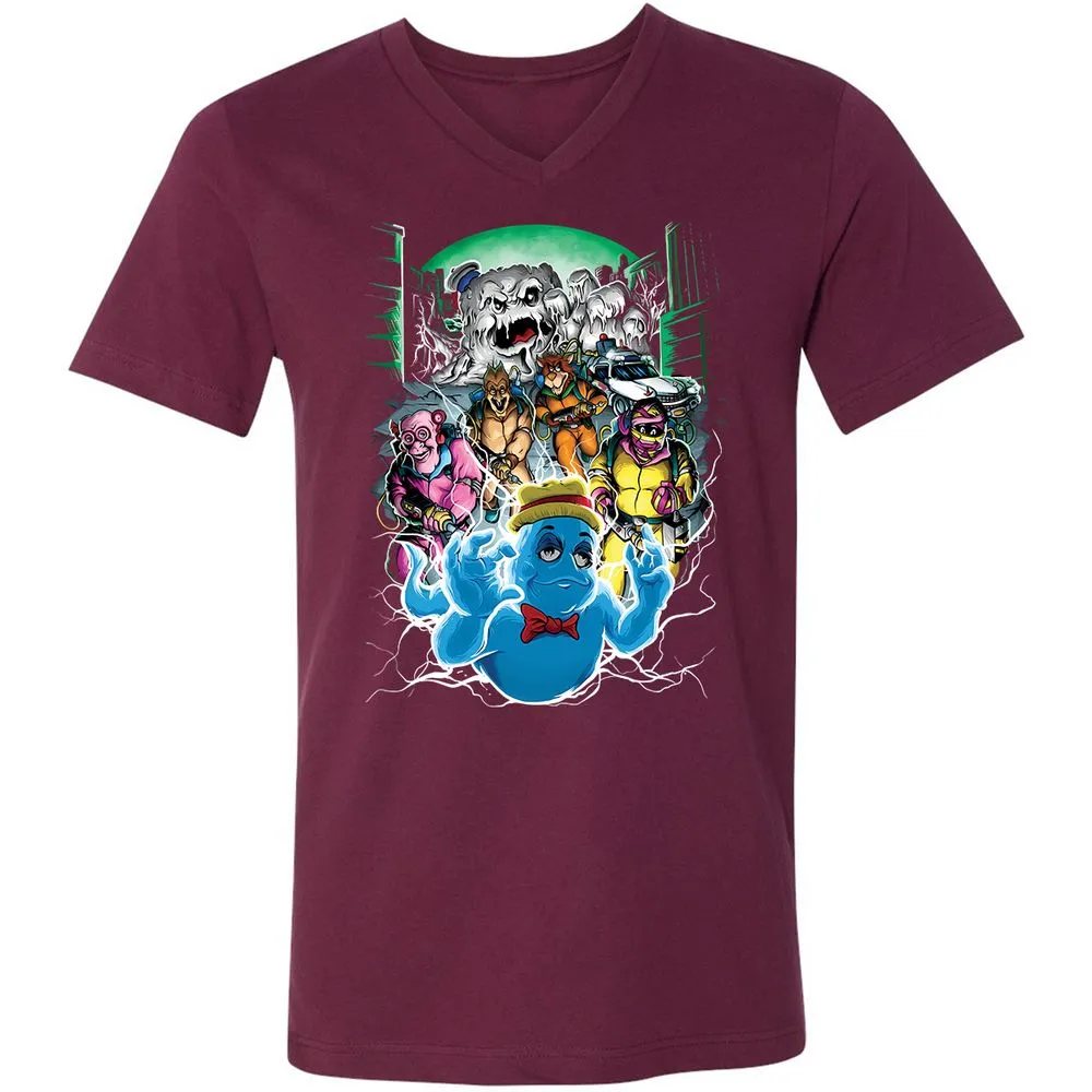 Unisex V-Neck T-Shirt - 5W6GQ8BN - Maroon - 6