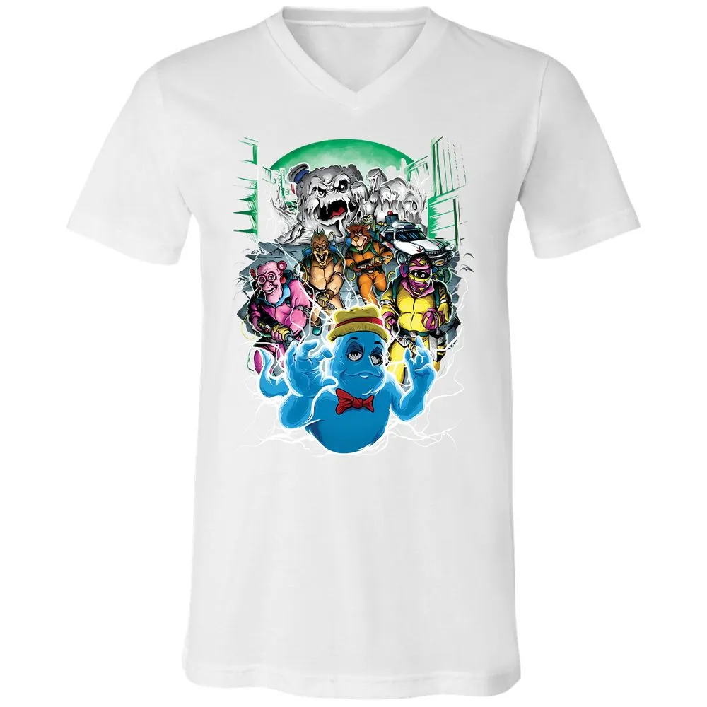 Unisex V-Neck T-Shirt - 5W6GQ8BN - White - 5