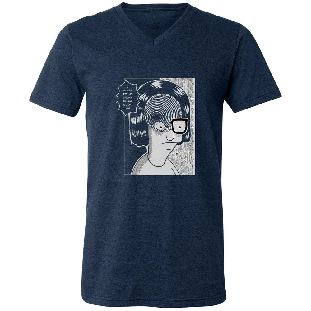Unisex V-Neck T-Shirt - RB4SACDK - Heather Navy - 15