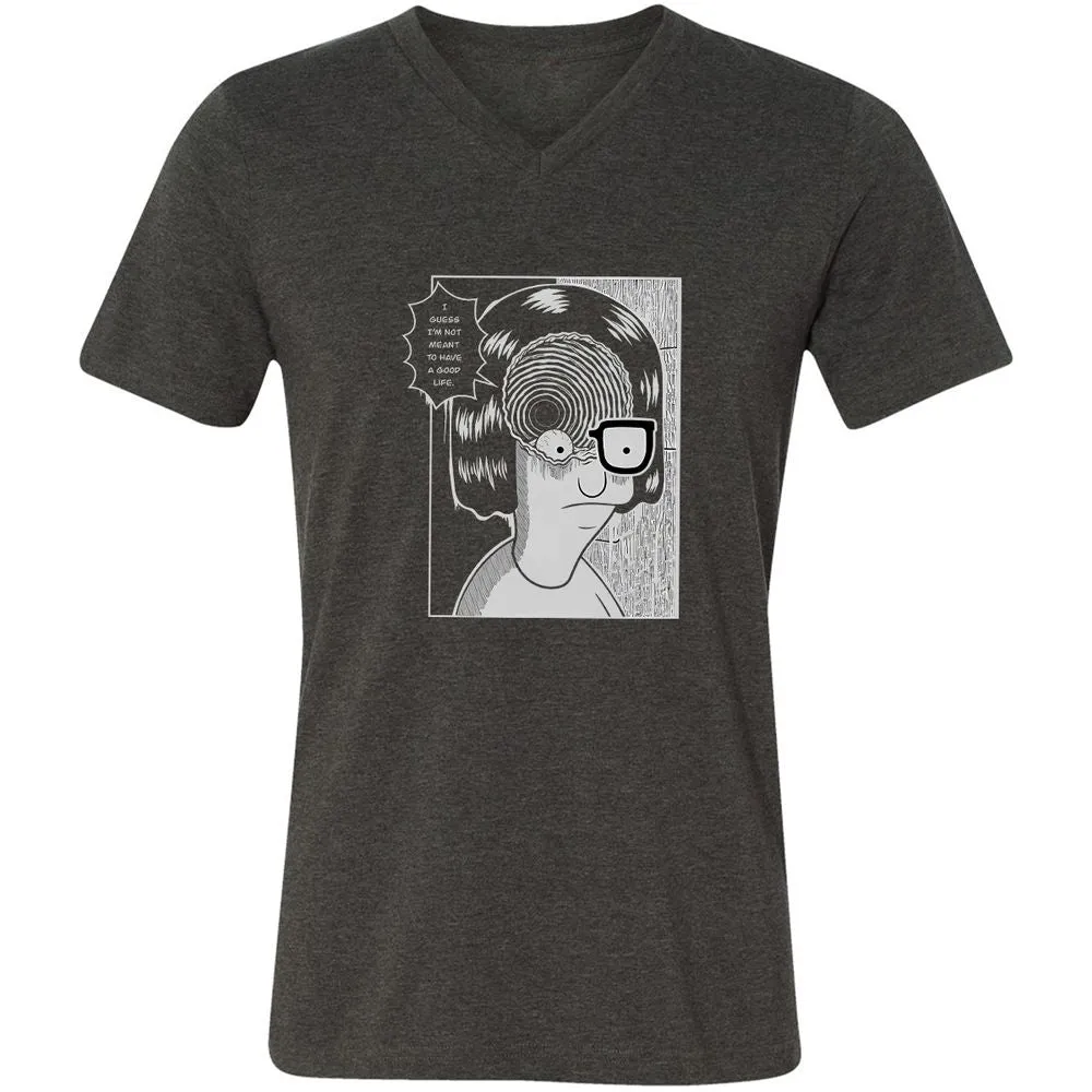 Unisex V-Neck T-Shirt - RB4SACDK - Dark Grey Heather - 8