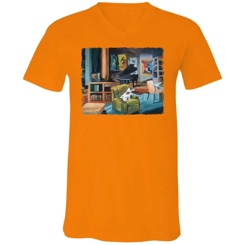 Unisex V-Neck T-Shirt - 4ZWWBKKG - Orange - 11