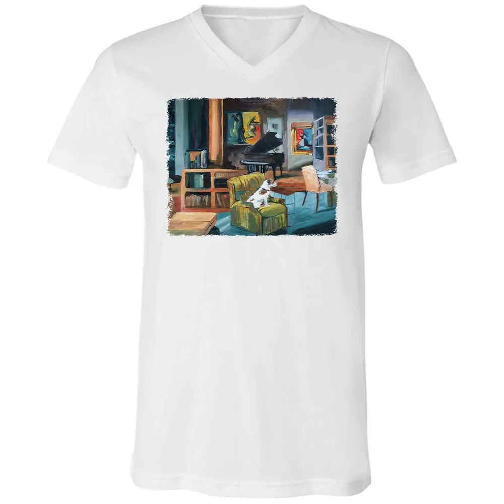 Unisex V-Neck T-Shirt - 4ZWWBKKG - White - 5