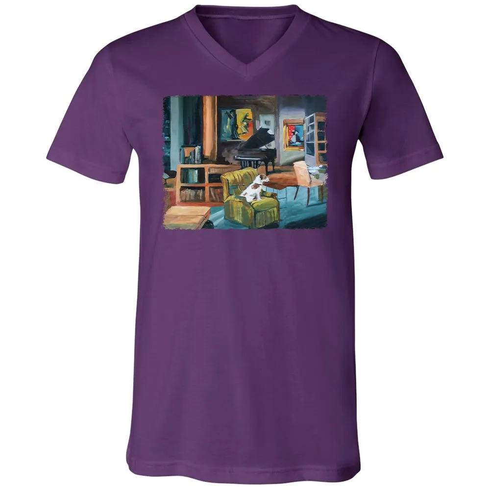 Unisex V-Neck T-Shirt - 4ZWWBKKG - Team Purple - 9