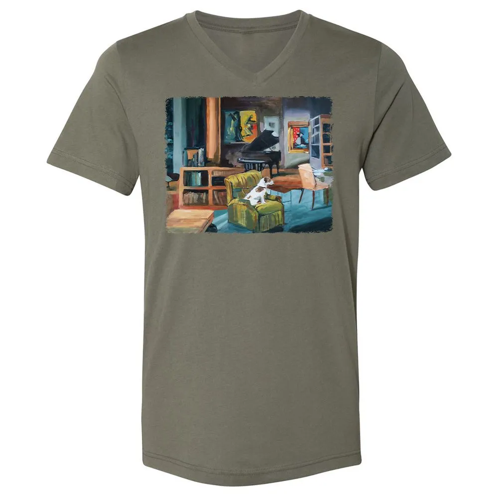 Unisex V-Neck T-Shirt - 4ZWWBKKG - Military Green - 10