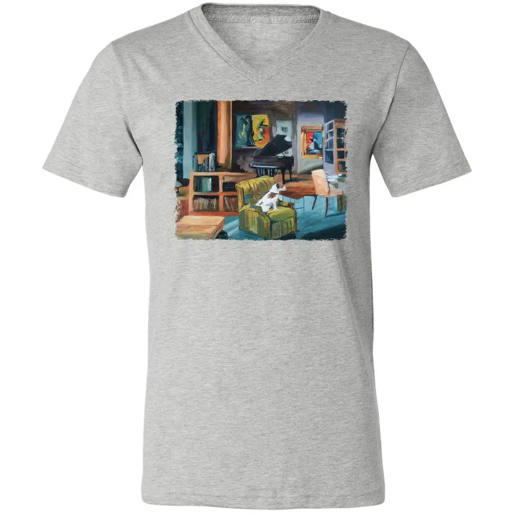 Unisex V-Neck T-Shirt - 4ZWWBKKG - Athletic Heather - 7