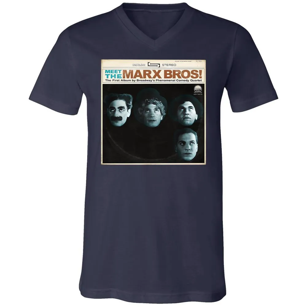 Unisex V-Neck T-Shirt - HWUDPKV6 - Navy - 2