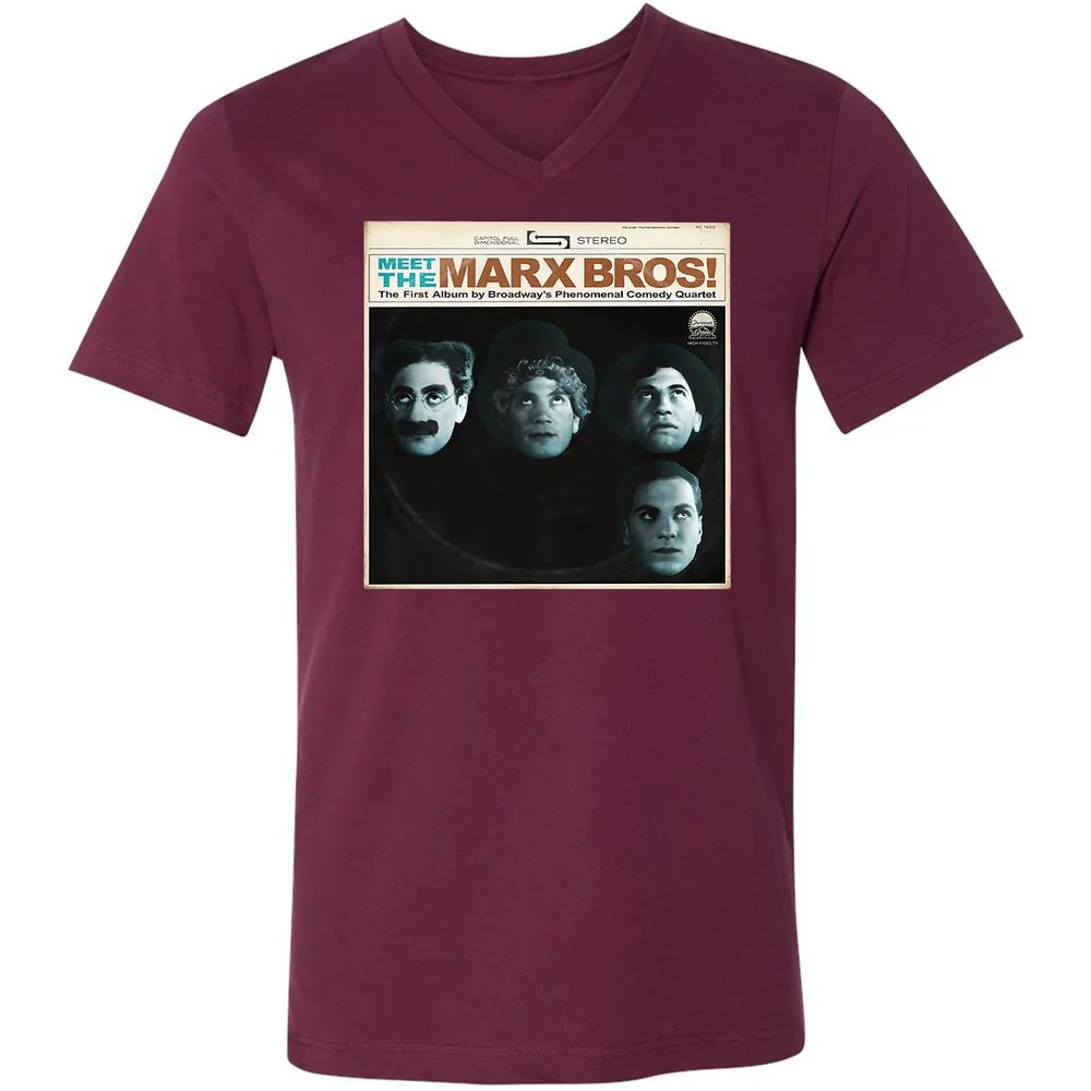 Unisex V-Neck T-Shirt - HWUDPKV6 - Maroon - 6