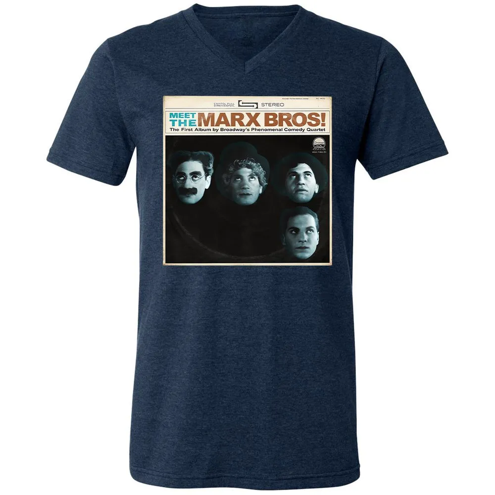 Unisex V-Neck T-Shirt - HWUDPKV6 - Heather Navy - 15