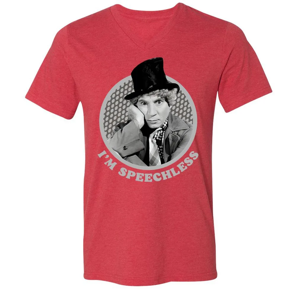 Unisex V-Neck T-Shirt - UAQAQ6A5 - Heather Red - 16