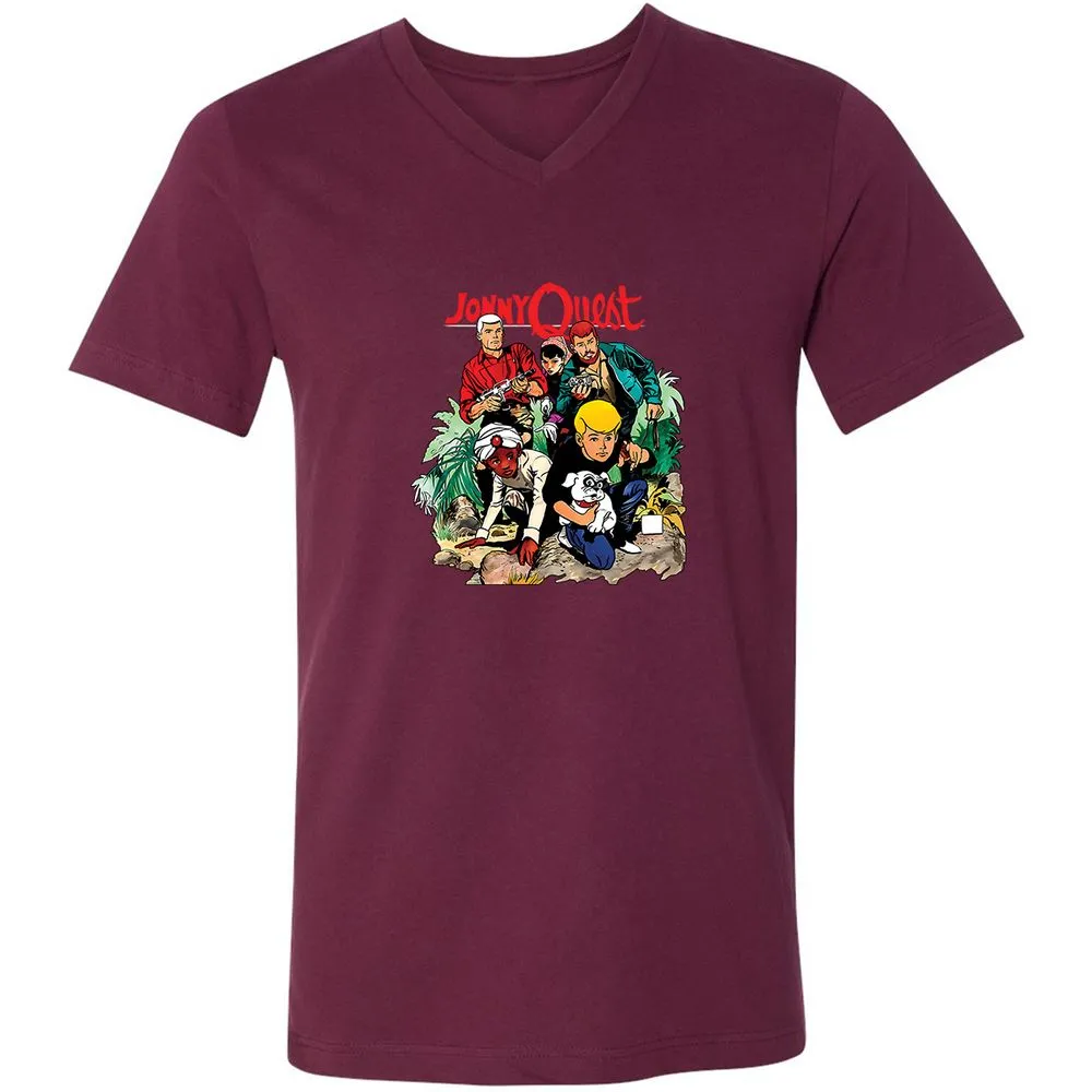 Unisex V-Neck T-Shirt - LMB3N4ZW - Maroon - 6