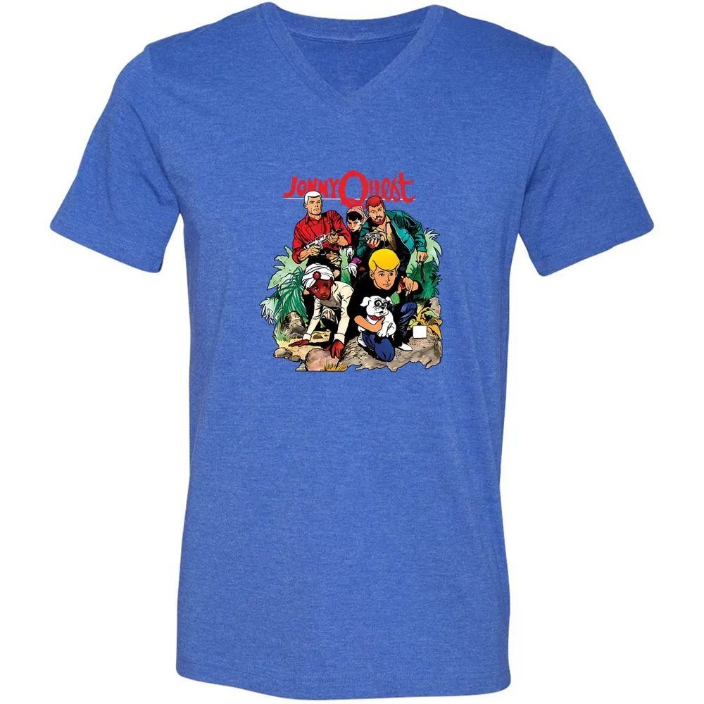 Unisex V-Neck T-Shirt - LMB3N4ZW - Heather True Royal - 14