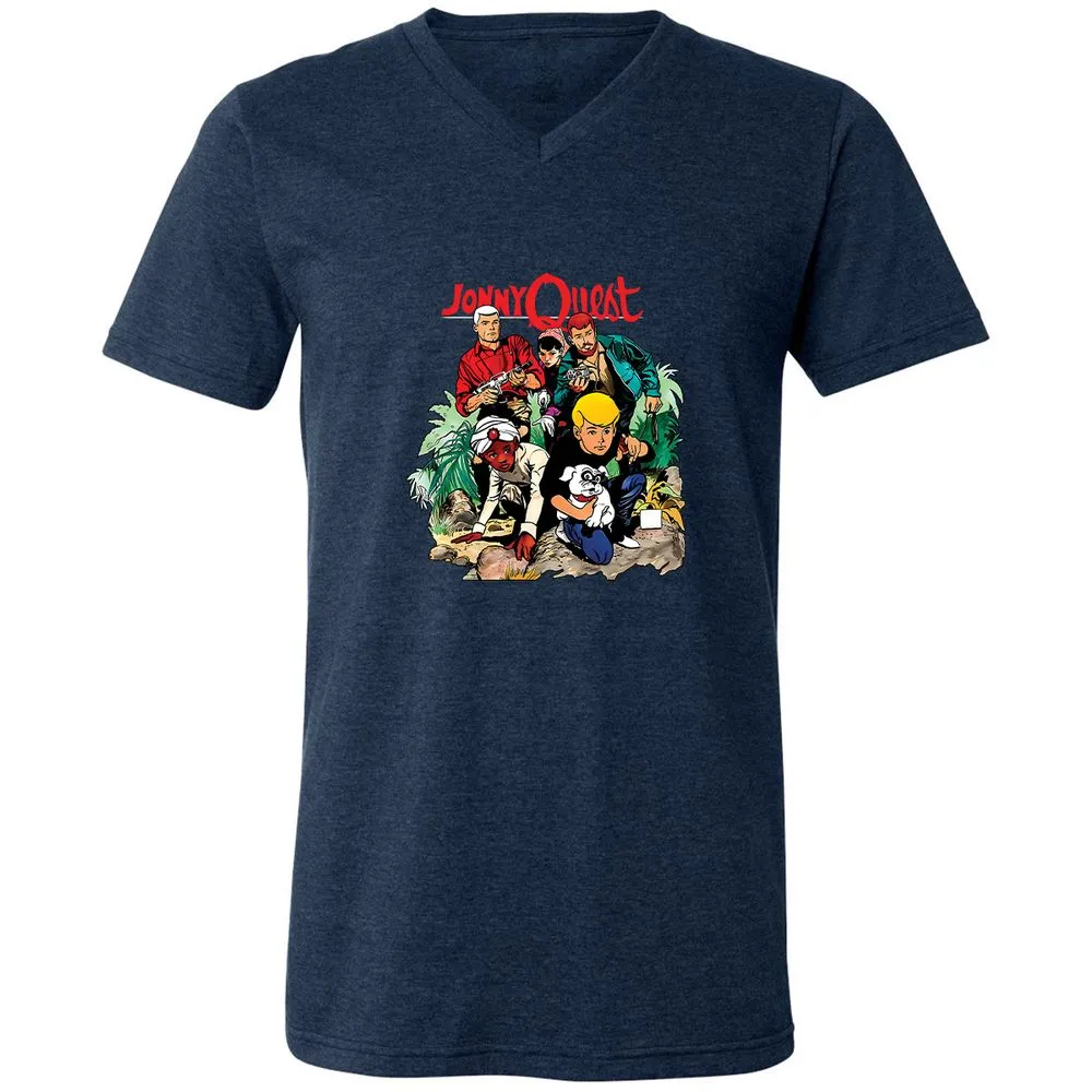 Unisex V-Neck T-Shirt - LMB3N4ZW - Heather Navy - 15
