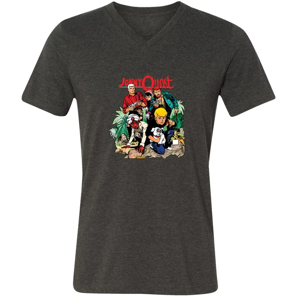 Unisex V-Neck T-Shirt - LMB3N4ZW - Dark Grey Heather - 8