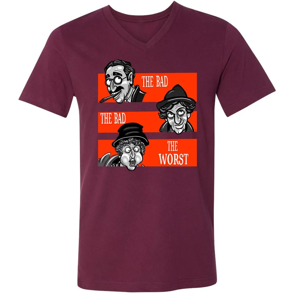 Unisex V-Neck T-Shirt - YXNJ74KD - Maroon - 6