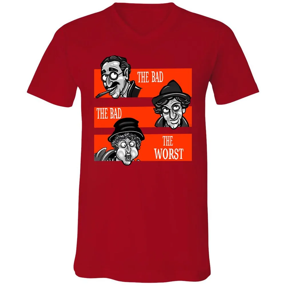 Unisex V-Neck T-Shirt - YXNJ74KD - Red - 3