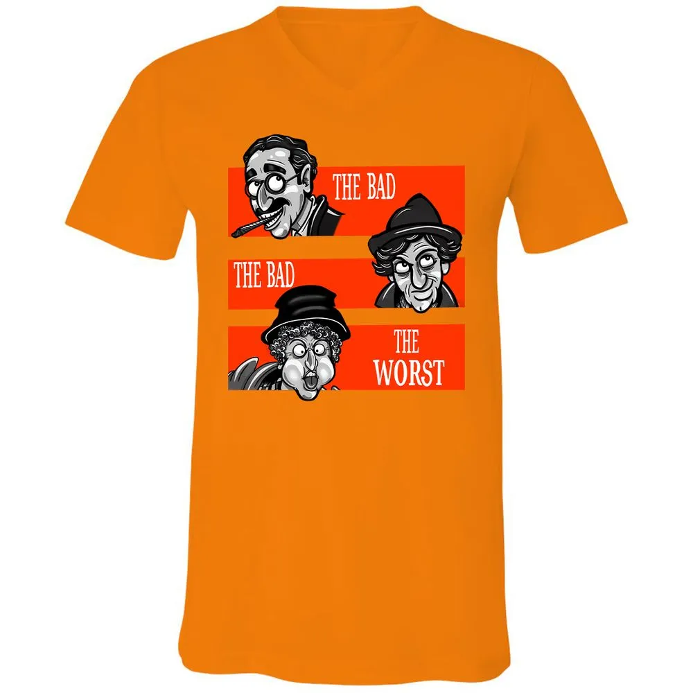 Unisex V-Neck T-Shirt - YXNJ74KD - Orange - 11