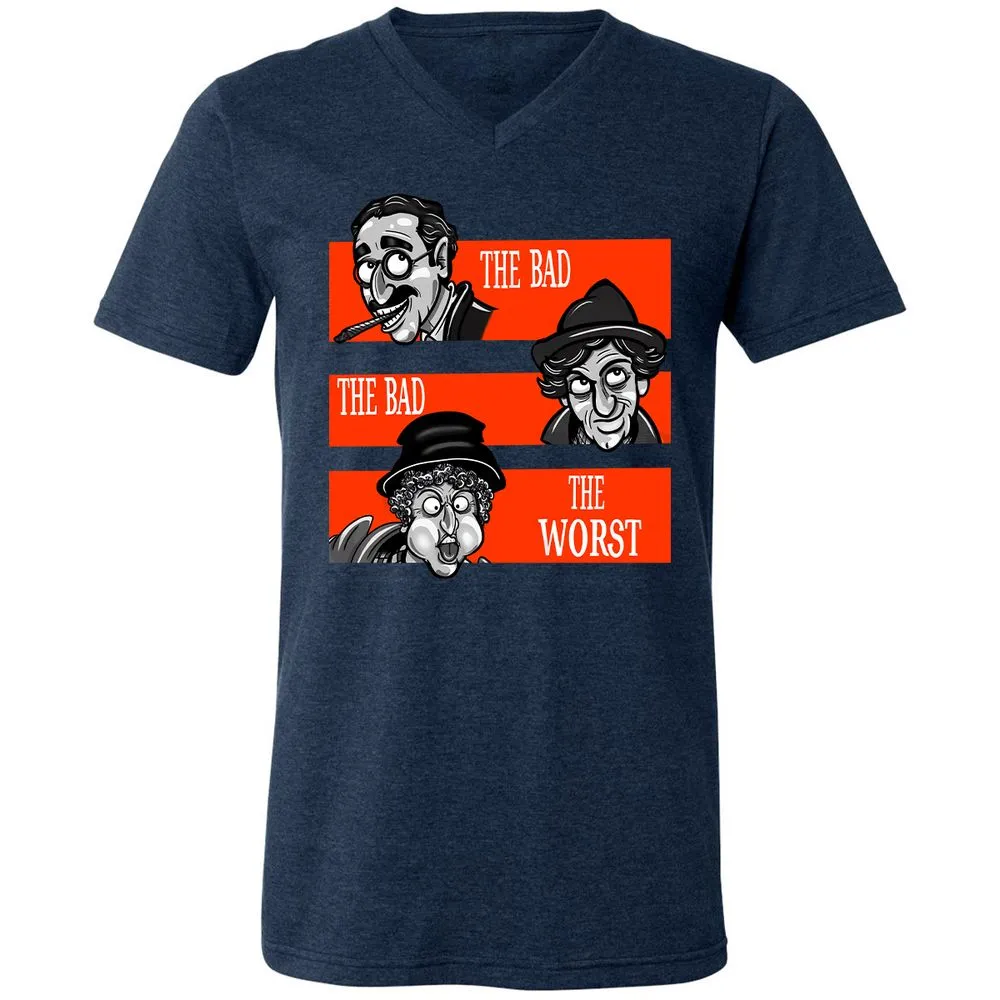 Unisex V-Neck T-Shirt - YXNJ74KD - Heather Navy - 15
