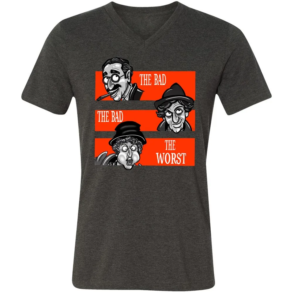 Unisex V-Neck T-Shirt - YXNJ74KD - Dark Grey Heather - 8