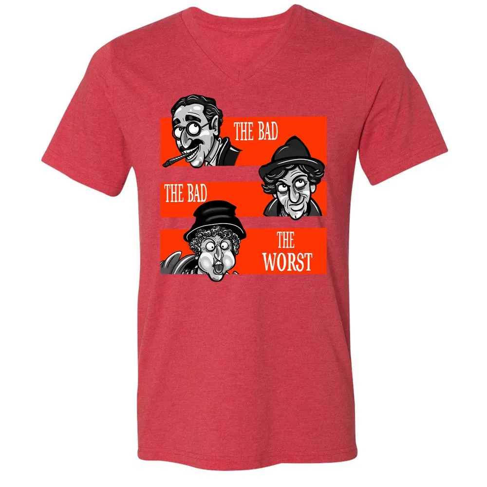 Unisex V-Neck T-Shirt - YXNJ74KD - Heather Red - 16