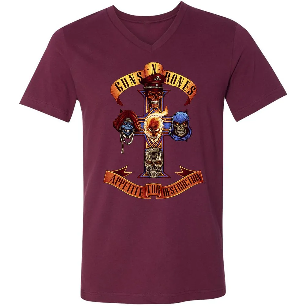 Unisex V-Neck T-Shirt - B4HSGPCG - Maroon - 6