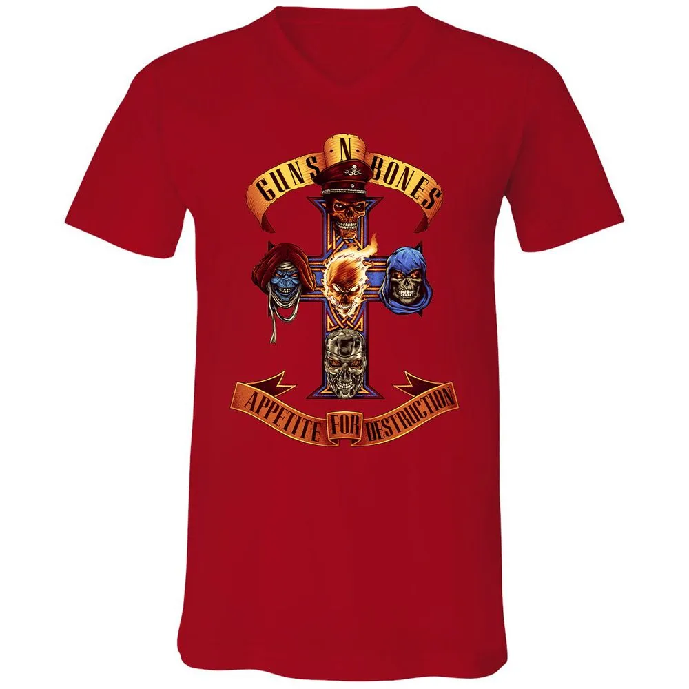 Unisex V-Neck T-Shirt - B4HSGPCG - Red - 3