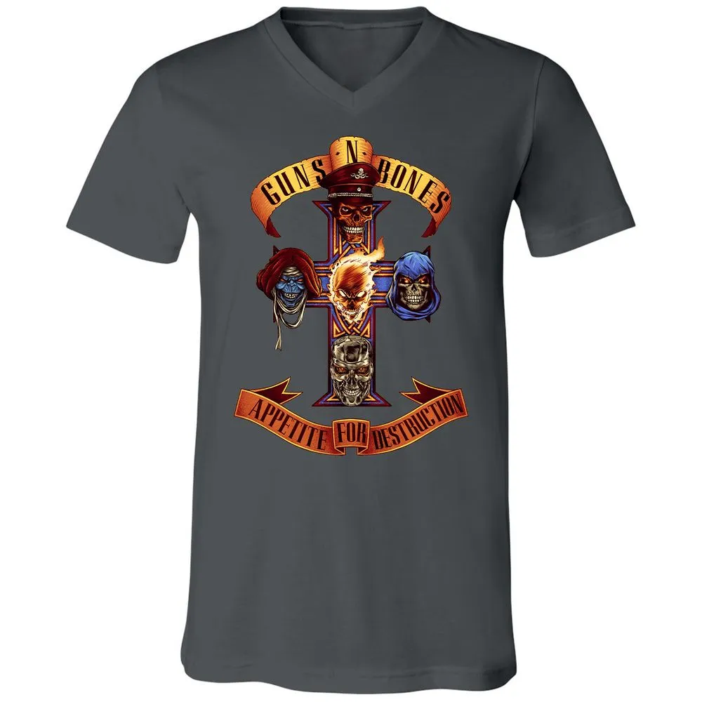Unisex V-Neck T-Shirt - B4HSGPCG - Asphalt - 12