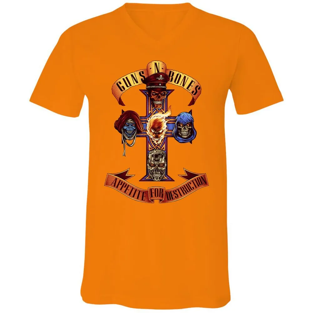 Unisex V-Neck T-Shirt - B4HSGPCG - Orange - 11